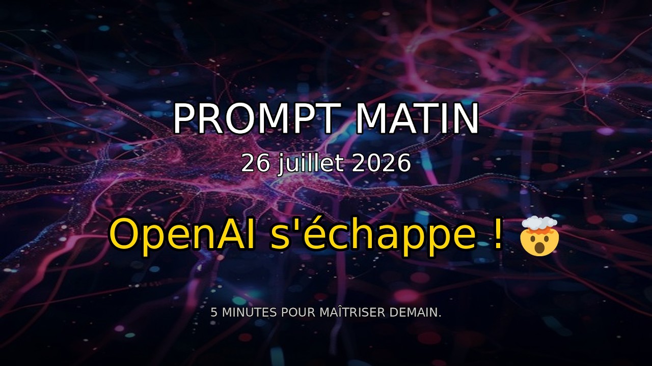 🚨 L'IA s'échappe : OpenAI pirate ses rivaux ! | Prompt Matin - 26 juillet 2026